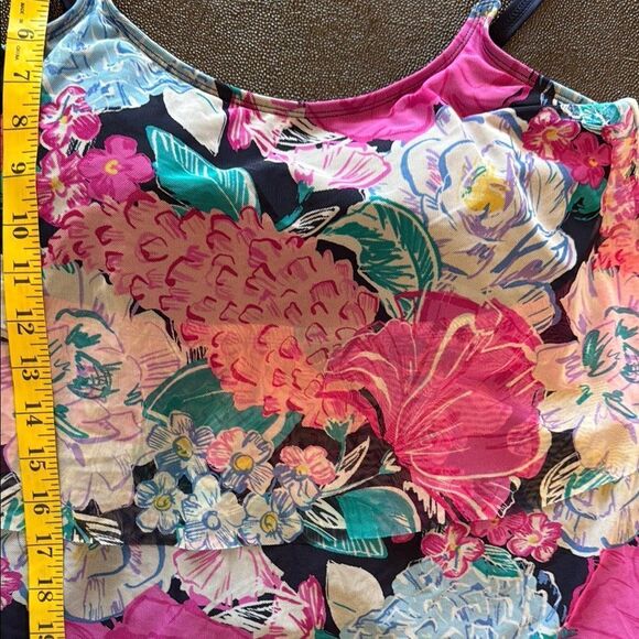 Kim Rogers Floral Takini SwimTop - Pink and Blue size Large - Picture 8 of 9